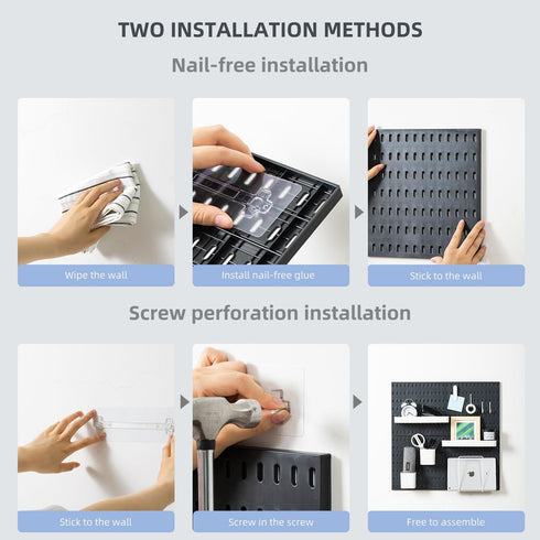 VUSIGN Pegboard Combination Wall Organizer Kit, 4 Pieces with 17 Accessories for Home, Office