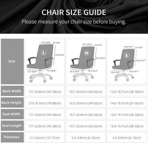 Water Resistant Stretch Computer Office Chair Cover with Armrest Covers, Durable Zipper Universal Washable Removable