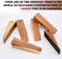 Wooden Door Stoppers, Acacia Wood Wedges with Heavy Duty Non-Skid Rubber Base (2 Pack)