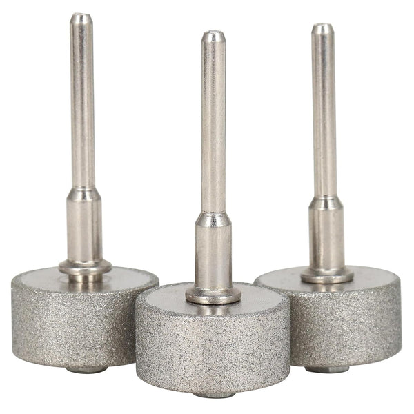 3/4 Inch (20mm) Flat Diamond Grinding Wheel Cutter, 1/8" Shank for Tungsten Sharpener, 3 Pack for Grinding