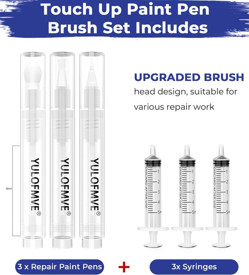 3 3 6 Pack 1) Touch Up Paint Pen Kit, New Upgraded Refillable Paint Pens with Types of Brushes, Fillable Paint Touch Up