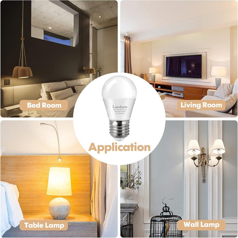 LED Bulb 3W, 25 Watt Equivalent, Warm White 2700K, E26 Medium Screw Base, 4 Pack