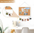 Double-Sided Cork Board for Wall, 16" x 12" Hanging Wood Framed Bulletin Board, Picture Display for School Office
