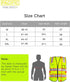 PACIFIC 10 Pockets Safety Vest for Men, ANSI Class 2, Yellow with 3M High Visibility Reflective Strips