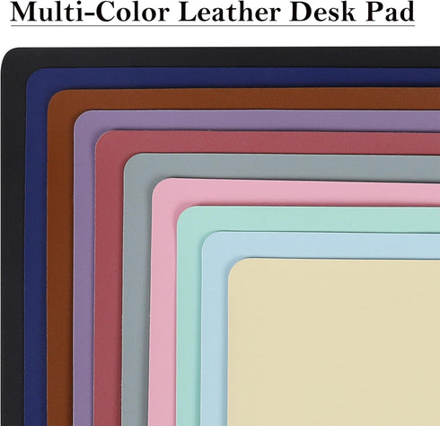 TOWWI PU Leather Desk Pad, Large 32” x 16” Waterproof Writing Mat, Multi-Color Non-Slip Mouse Pad with Suede Base (Gray)