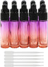 10Pcs Dropper Bottles Set, 10ml (1/3 oz) Purple Orange Gradient Glass Bottles with 5ml Plastic Droppers for Essential