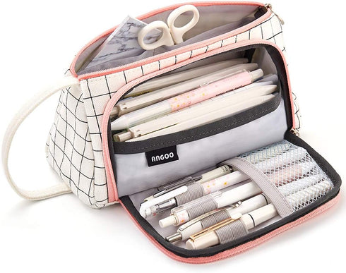 EASTHILL Big Capacity Pencil Case Pouch, Simple Stationery Bag for School, College, Office Organizer for Teens, Girls,