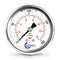 2 1-2" Pressure Gauge, Stainless Steel Case, Chrome Plated Brass Connection, Liquid Filled, 0-200 psi/kPa, Back Mount