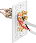 4 Fosmon (Quad Speaker Home Theater Wall Plate - Premium Quality Gold Plated Copper Banana Binding Post Coupler Type