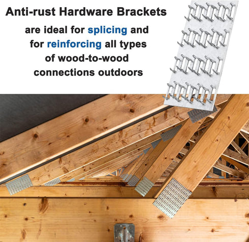 Truss Plates 2 X 4 Inch, 30Pcs Pronged Steel Mending Plate with Nail Teeth for Roofing Wood Connector