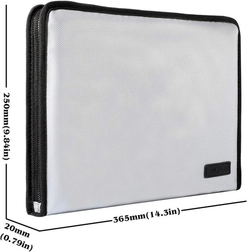 ENGPOW Expanding File Folder - Fireproof Waterproof Document Organizer with 13 Pockets, Zipper Closure, Portable Pouch