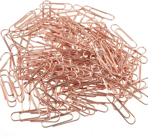 HAHIYO Paper Clips, Sturdy 1.1 inches Length, 300 Pack Heavy Duty Rust Proof Metal in Bright Rose Gold