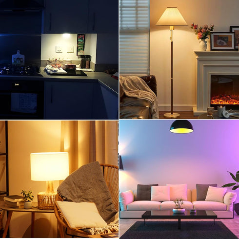 3000mAh Bulbs Dimmable, 12RGB+CCT Bulbs, E26 Bulbs Lamp(2 Pack) LABOREDUCER Battery Rechargeable Light Color Changing