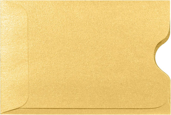 LUXPaper Credit Card Sleeves | 50 Qty | Gold Metallic | 2 3/8" x 3 1/2" | 80lb. Text