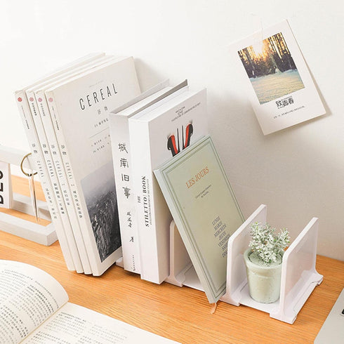 Muloo 4.33x4.21x3.74 Inches Bookends Support Desk Organizer Book Stopper Non-Skid for Book Shelves Office Home Library