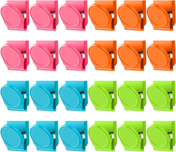 Grtard 24 Pack Magnetic Clips, Metal Refrigerator Magnets, Whiteboard Locker Magnets, Classroom Organization Teacher