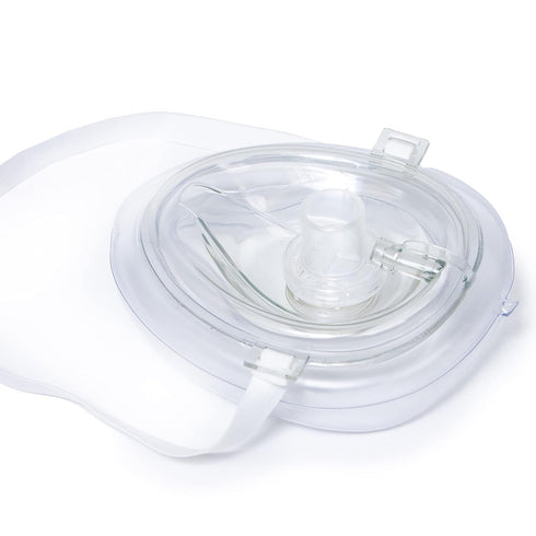 RS-6845-5 Pack 5 6.5x4.8x1.6 inches Primacare of Single Valve CPR Rescue Mask in Red Hard Case, Adult/Child Pocket