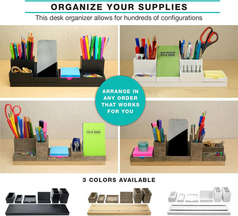 Excello Global Products Magnetic Desk Organizer with 6 Removable Compartments for Office Supplies
