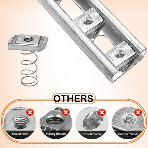 Aifukena 3/8-16 (Pack 10) Strut Channel Nuts - Spring Channel NutZinc Plated