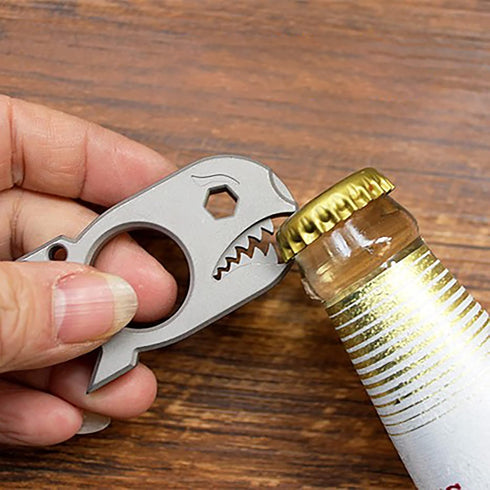EDC Pry Bar with Bottle Opener Wrench Titanium Prybar Multi Tool Shark Pocket Crowbar - Your Versatile Companion