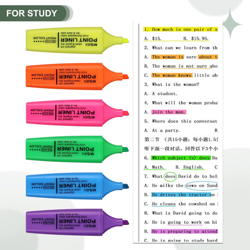 M&G Purple Highlighter, 12 Pack, No Bleed Highlighters, Neon Thick Cute Markers for Books