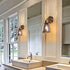 Kasiqilight 6 Inch Flush Mount Wall Sconce Smoked Grey Retro Vanity Light with Clear Glass Shade Hardwired Bathroom