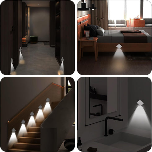 1 Pack 1200mAh 6500K Lemical Night Light Indoor, LED Motion Sensor Stair Lights, Large Battery Rechargeable Wall