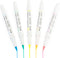 Zebra Mildliner Brush Highlighter Pen - Double Ended Fluorescent Set of 5