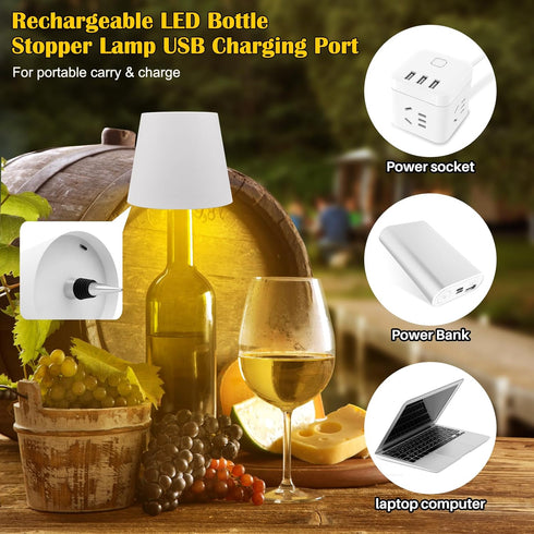 3 Dimming, Wireless Bottle Lamp,Metal Wine Bottle Light with Color Light Waterproof Bottle Touch Lamp Head for Room
