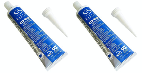 Silicone RTV 4500 Food Contact Safe High Strength Silicone Sealant, Clear (2.8 FL. Ounce) - 2 Pack.