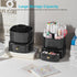 Desk Organizer with Drawer, 5 Slots 360 Degree Rotating Pencil Pen Holder for Office Accessories, Black