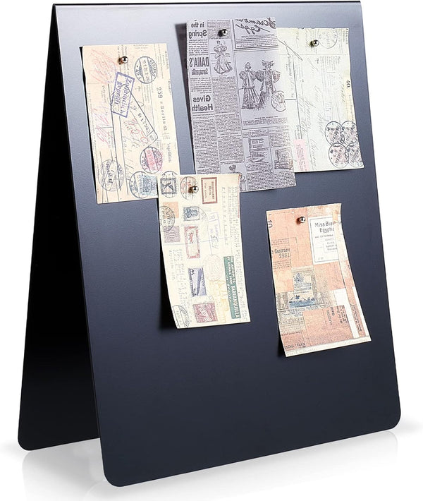 Leinuosen 12 x 10 Inch Magnetic Bulletin Board, Dry Erase Memo Board with Metal Easel for Home Office