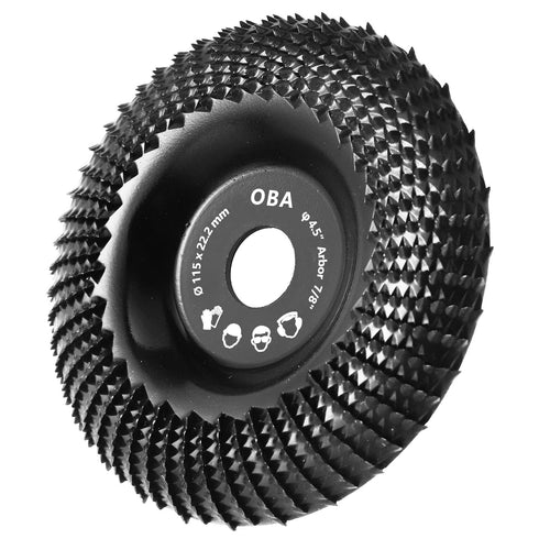 OBA Wood Carving Disc for Angle Grinder, 4 1/2 Inch Wood Shaping Grinding Wheel with 7/8” Arbor