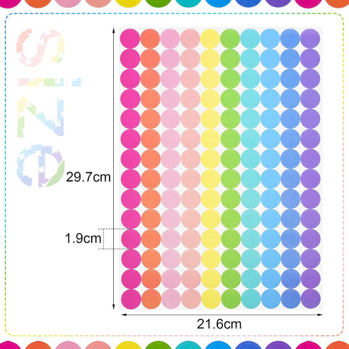 Tallew 2800 Pieces 3/4 Inch Color Coding Labels, 10 Color Diameter Removable Stickers for Classrooms, Offices (Macaron