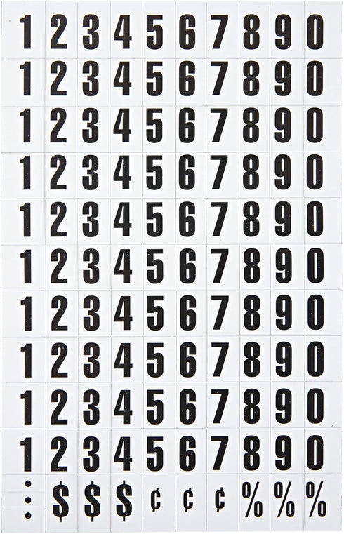 MasterVision Interchangeable Magnetic Board Accessories, Numbers, Black, 0.75"h