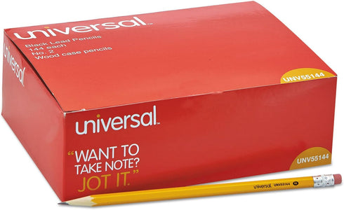 Universal UNV55144 HB #2 Woodcase Pencil, Yellow Barrel, 144/Pack