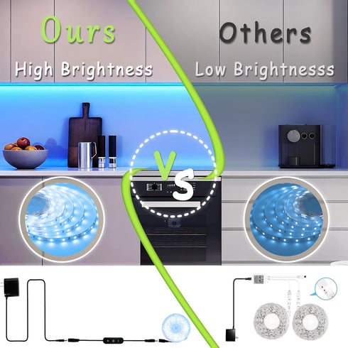 Blue Led Lights Strip Indoor Rope Lights Easy DIY Cuttable Strip Lights for Fish Tank Bar Room Bathroom Living Room