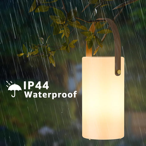 2 1 IP44 Portable Solar Table Lamp in Charging Outdoor Lantern with Remote RGB Cordless Lights, Water-Resistant