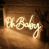 Dimmable (16.9"*8.2") Oh Baby Neon Sign for Backdrop, Baby Shower LED Neon Lights for Wall Decor Light Up Sign