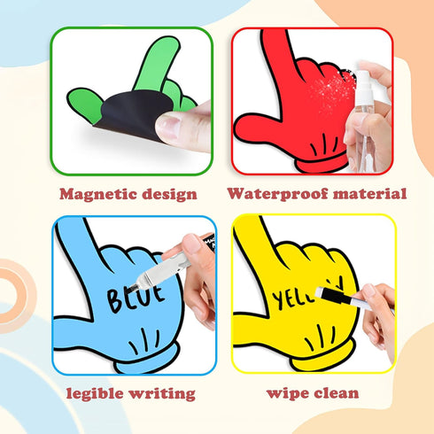 6 Colors Magnetic Finger Pointer for Classroom Kids Reading Dry Erase Magnet for Elementary School White Board Magnets