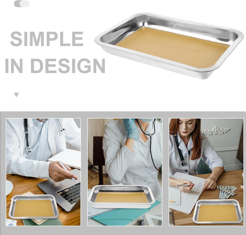 Hemoton Stainless Steel Dissection Tray, Anatomy Wax Tray, Lab Medical Dissecting Pan Tool