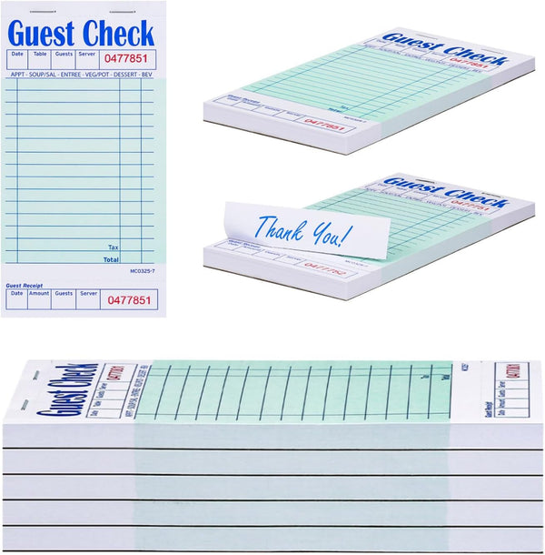 Methdic Guest Checks Server Note Pads 250 Orders Waitress Notepad for Restaurants