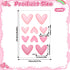 LXUEJIE 120 Pieces Heart Wall Decals, Pink Heart Shape Wall Stickers, PVC Removable Pink Walls Stickers for Girls