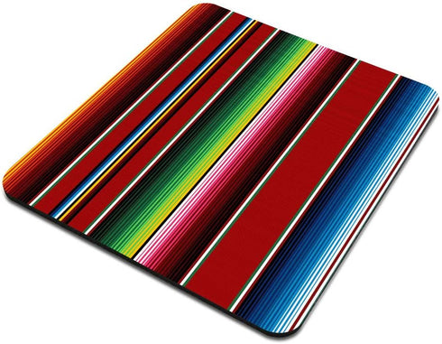 Serape Stripe Mouse Pad, Bright Colorful Mexican Rug Blanket Print, Multicolored Mouse Pads