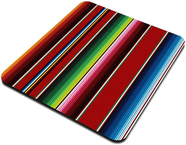 Serape Stripe Mouse Pad, Bright Colorful Mexican Rug Blanket Print, Multicolored Mouse Pads