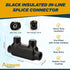 AP-10203 Black Insulated in-Line Splice Connector, 2/0-6 Wire Range, Pre-Filled with Oxide Inhibitor