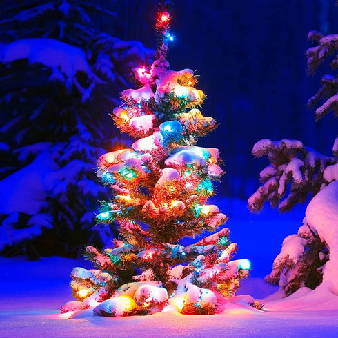 19Ft 70 Bulb Christmas Lights Outdoor LED Chritmas Globe String Lights with Pearlized Glass UL Certified Christmas Tree