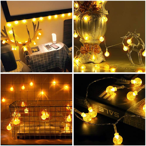 Metaku Globe Fairy Lights Battery Operated, 33ft 80LED String Lights with Remote for Indoor Outdoor Hanging Decorative