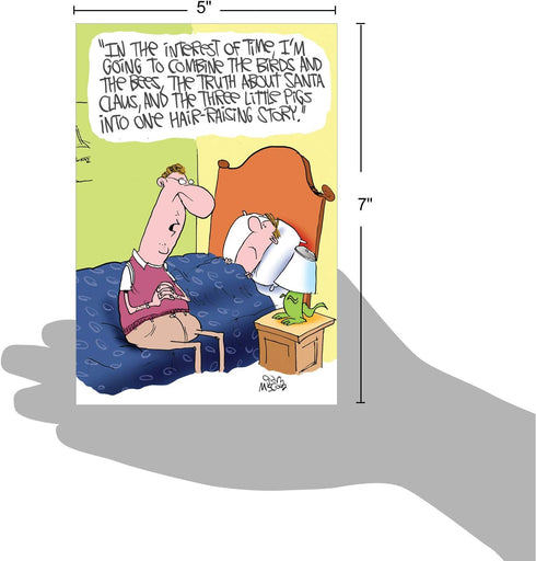 NobleWorks Happy Father's Day Greeting Card, Funny Humor for Dad or Stepdad, Notecard with Envelope, Storytime C3579FDG