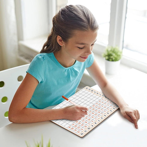 SCRIBBLEDO Dry Erase Multiplication Chart Whiteboard, 11" x 14" Double Sided for Kids Students Classroom